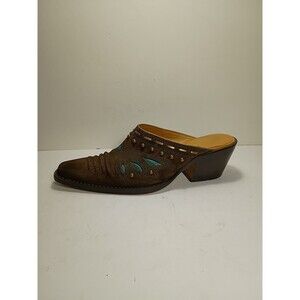 Cole Haan Women's Sandals Mule Ladies Western Studded Mule Brown Size 6.5 B